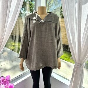 DRESS TO KILL by JANE MOHR Plaid One Size Tunic Top Short Sleeve MSRP $340